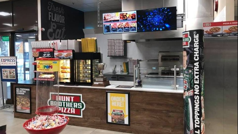 military base Hunt Brothers pizza counter