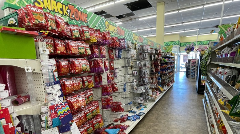 Inside dollar tree snack zone