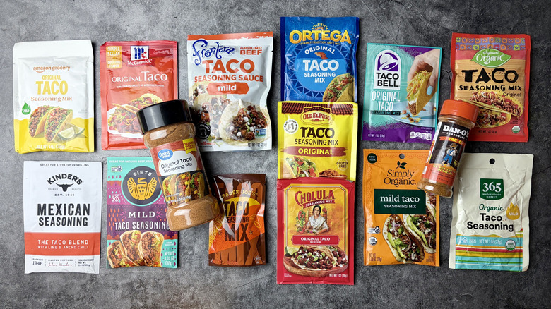 15 Taco Seasoning Mix packages for tasting