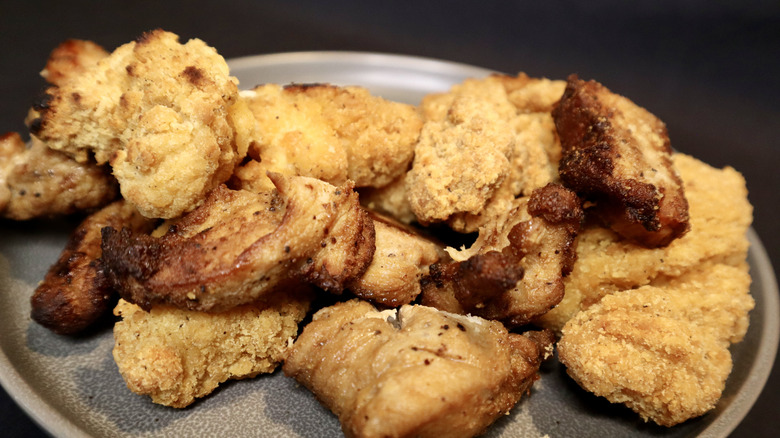 plate of various chicken tenders