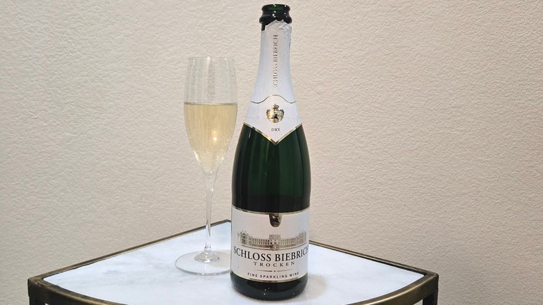 Schloss Biebrich Sket Trocken and glass on a marble table