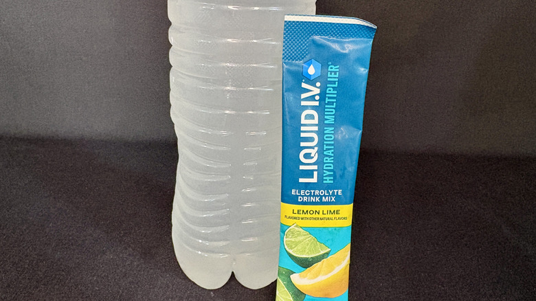 water bottle with Liquid IV packet in front