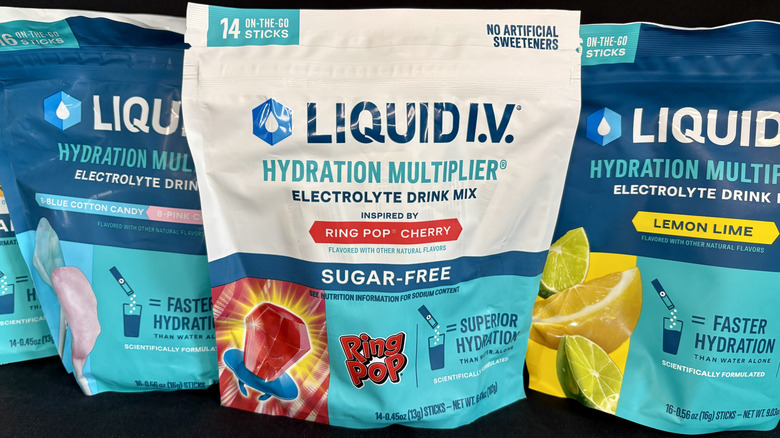 bags of Liquid IV lined up