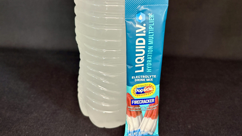 water bottle with Liquid IV packet in front