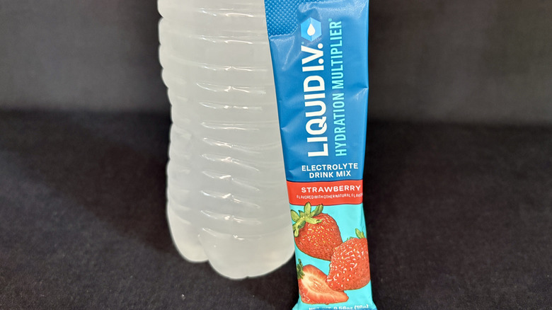 water bottle with Liquid IV packet in front