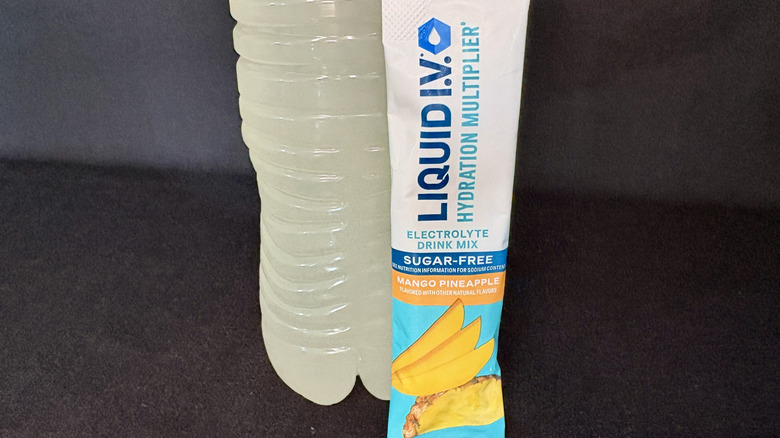 water bottle with Liquid IV packet in front