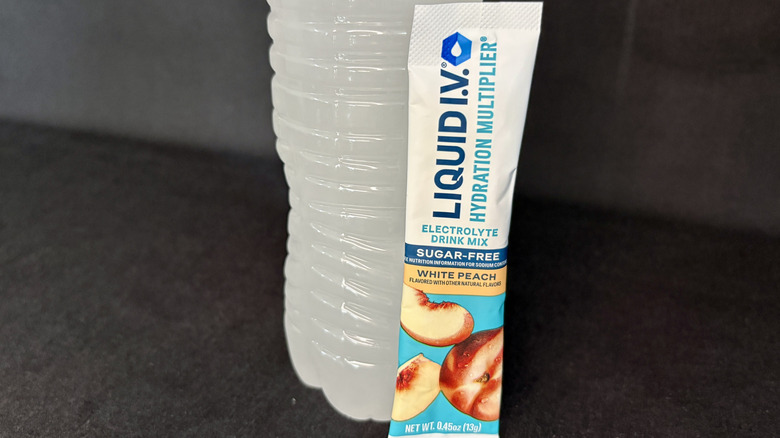 water bottle with Liquid IV packet in front