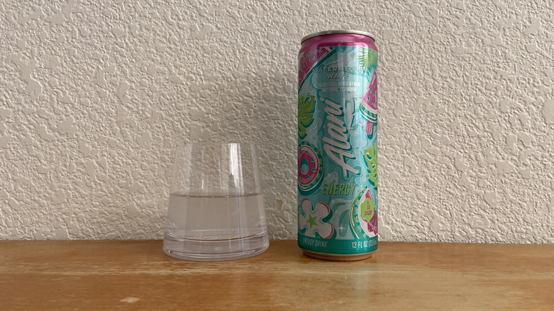 Watermelon Wave can beside some poured into a small glass