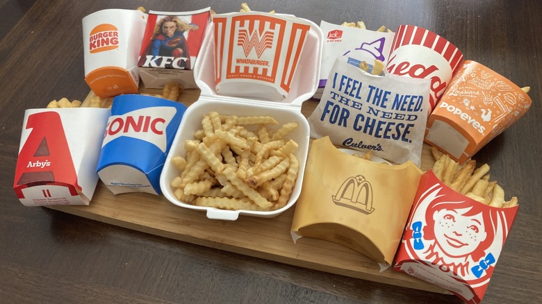 array of fast food French fries