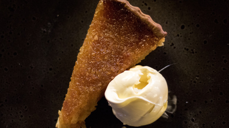 treacle tart slice clotted cream