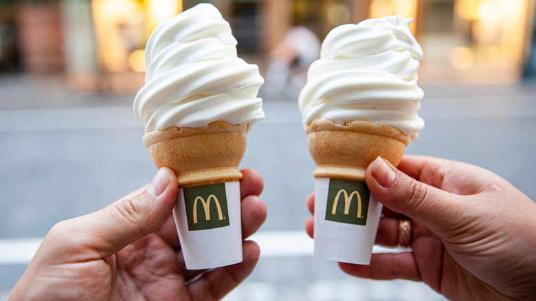 McDonald's ice cream in hands