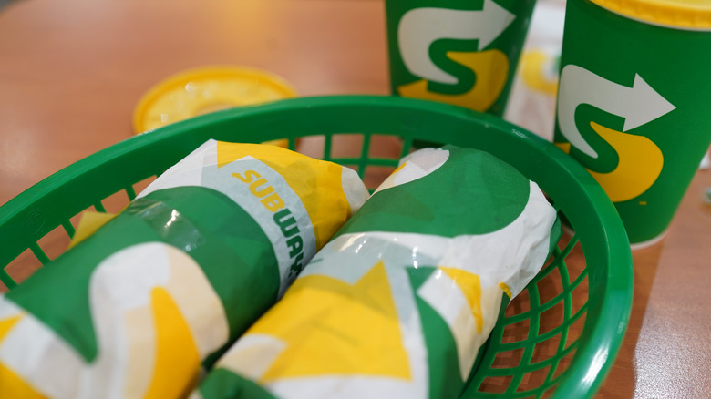 Subway sandwiches and drinks