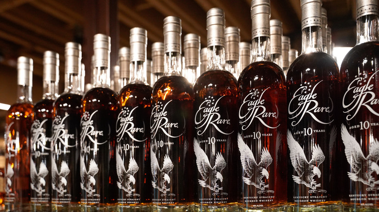 Row of bottles of Eagle Rare