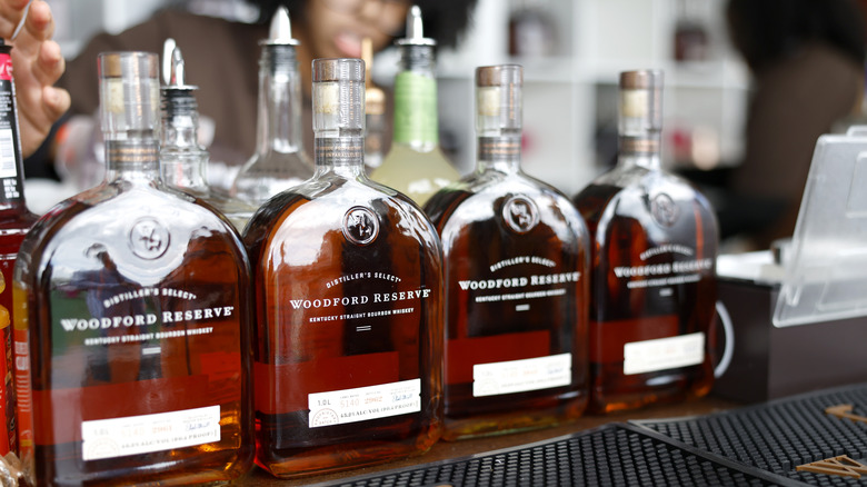 Bottle of Woodford Reserve on shelf