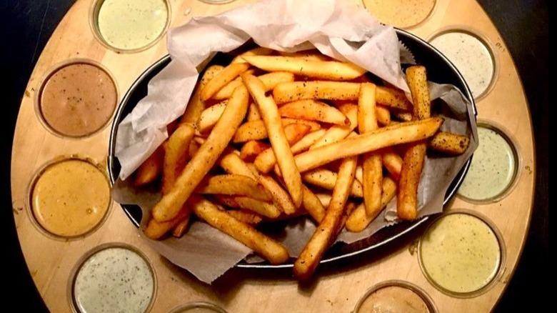Twisted Ranch plate of dips and fries