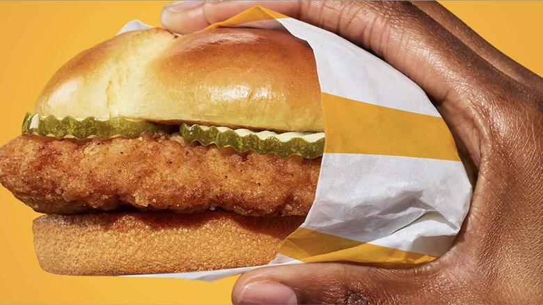 Person holding Crispy Chicken Sandwich