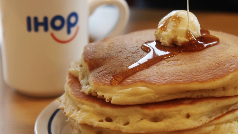 ihop coffee mug and pancakes