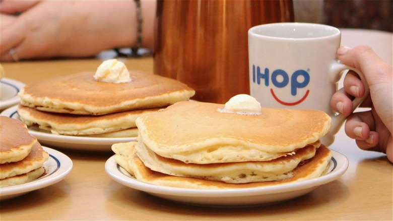 IHOP pancakes and coffee