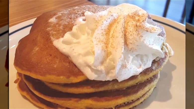 IHOP pumpkin pancakes closeup