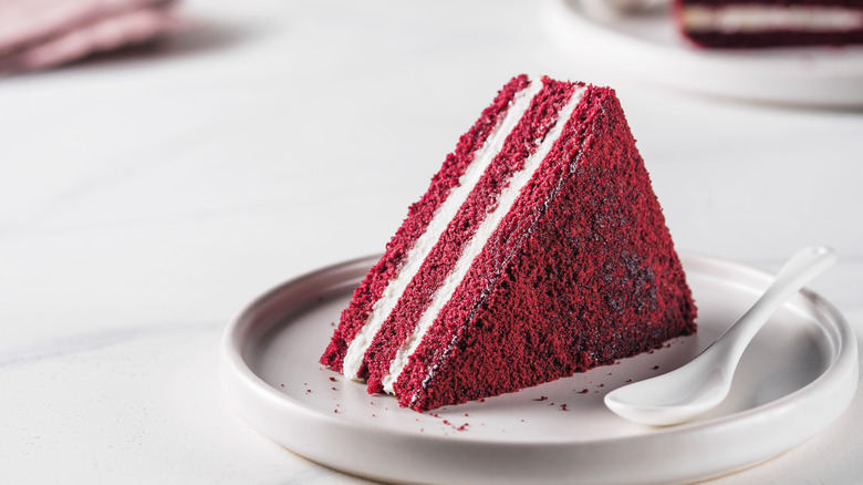Red velvet cake slice