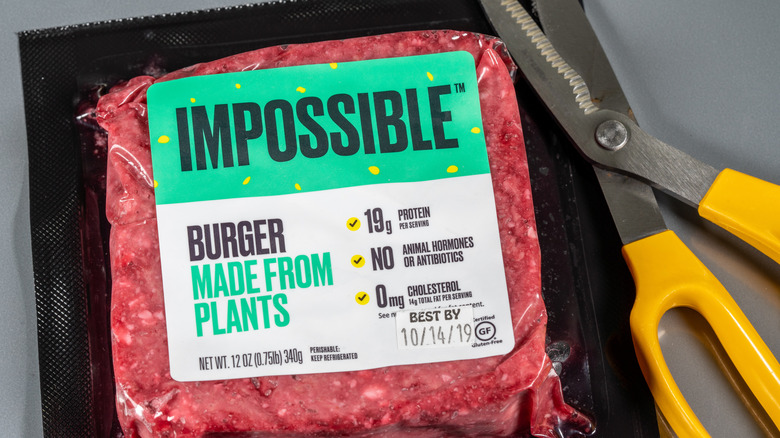 Impossible Burger and scissors