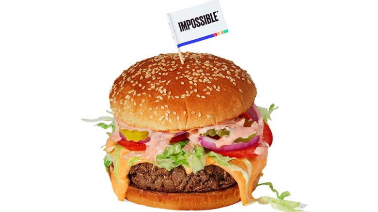 A meatless burger on a bun