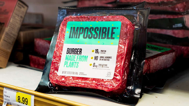 A package of Impossible burger meat