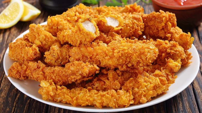 Deep fried chicken on a plate