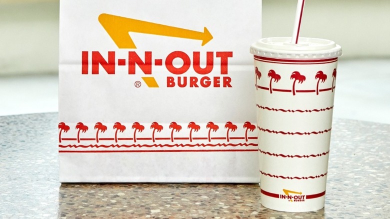 In-N-Out takeout bag and cup