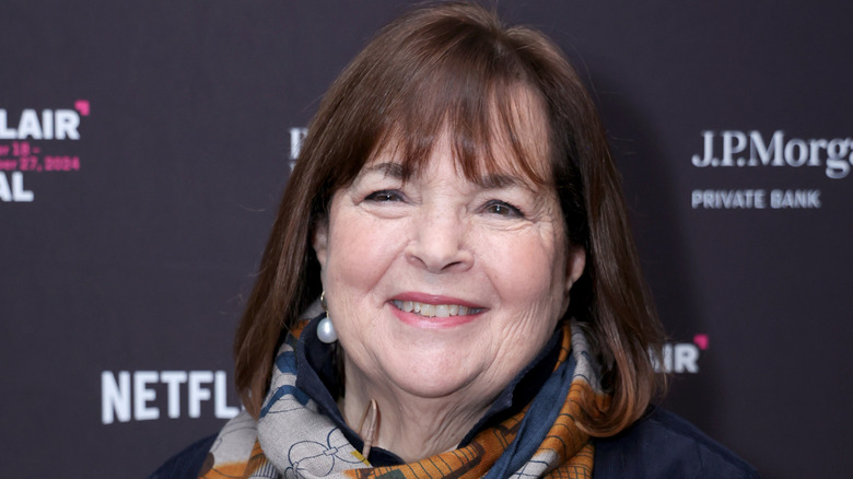 Ina Garten smiling and wearing a scarf