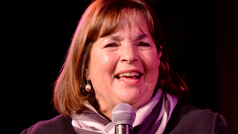 Ina Garten speaking into a microphone on stage