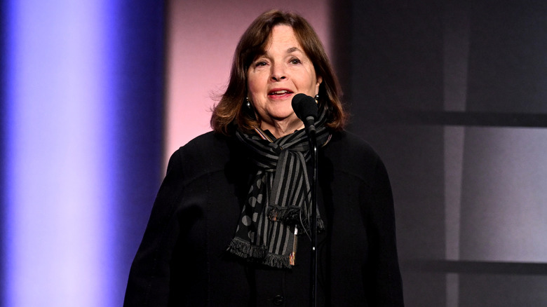 Ina Garten speaking onstage into microphone