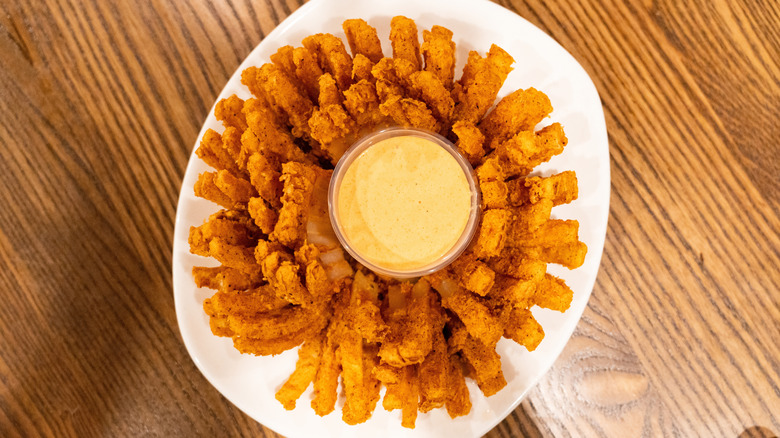 The signature Bloomin' Onion on a table