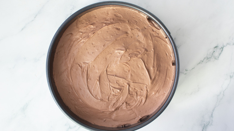 cake with light brown frosting