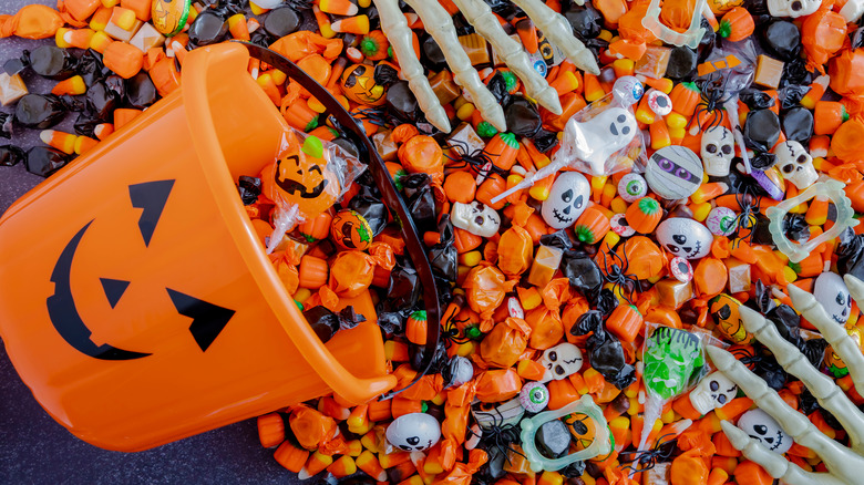 Halloween trick or treat candy bucket