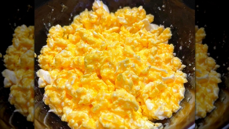 Plate of scrambled eggs