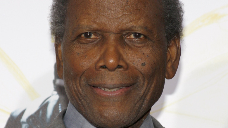 close-up of Sidney Poitier smiling