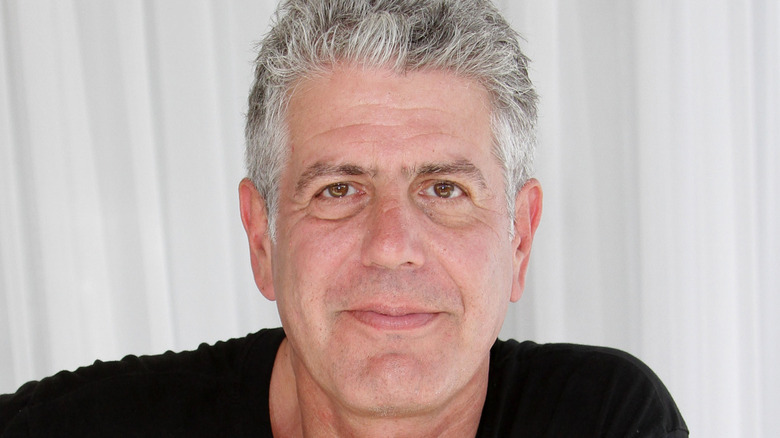 Anthony Bourdain looking into camera