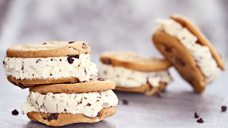 Cookie ice cream sandwiches