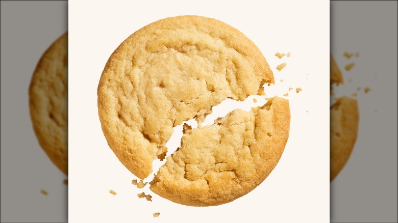top view of a broken sugar cookies