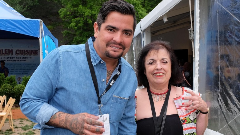 Aarón Sánchez with his mom, Zarela Martinez
