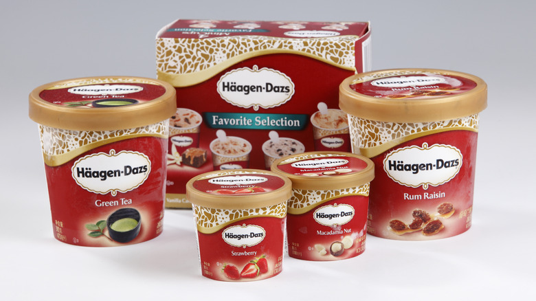 A variety of Haagen Dazs ice cream