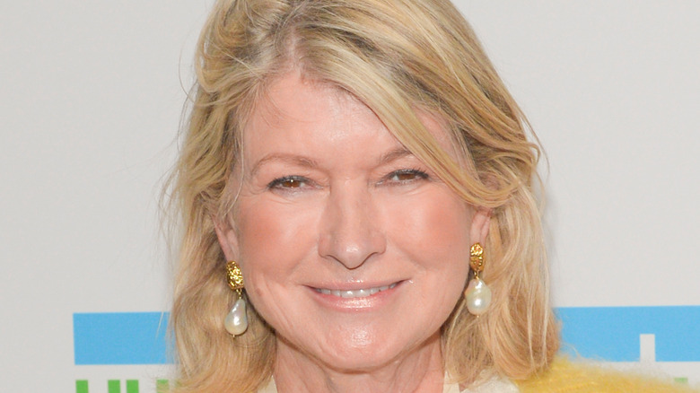 Martha Stewart wearing sunflower necklace