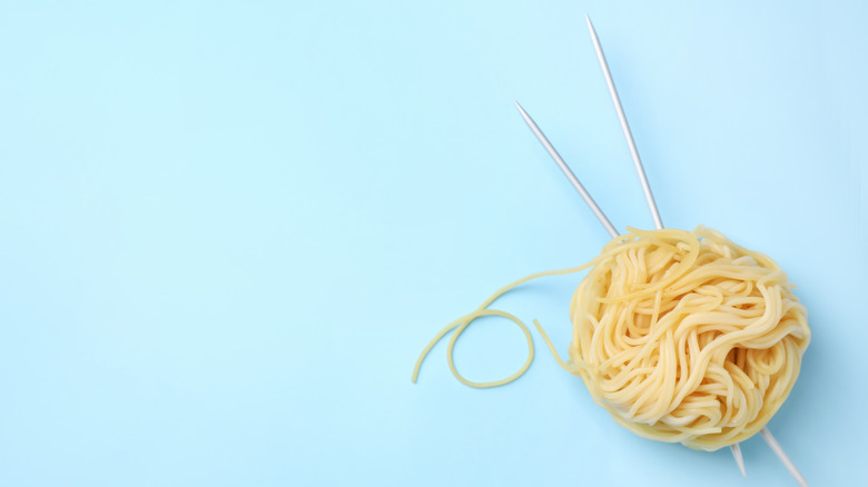 Noodle ball with white sticks