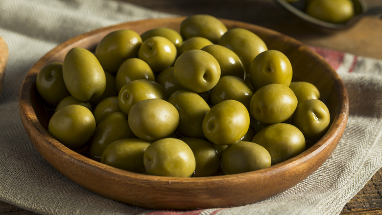 bowl of green olives