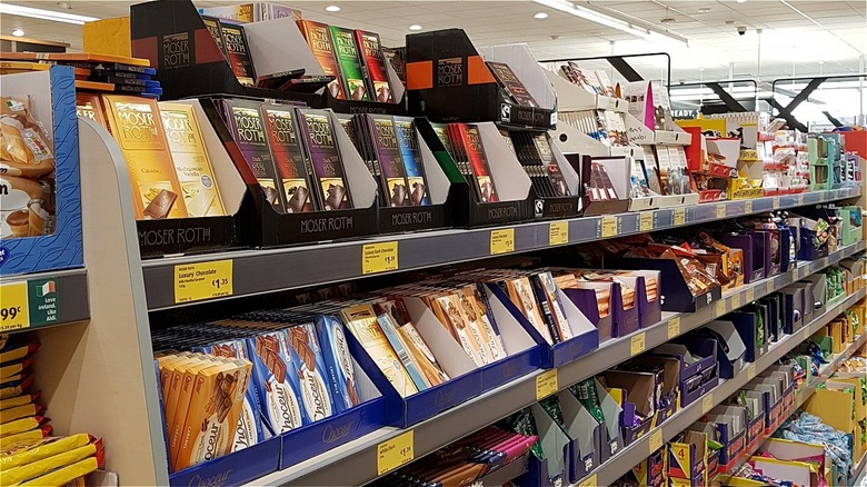 Aldi display of chocolates