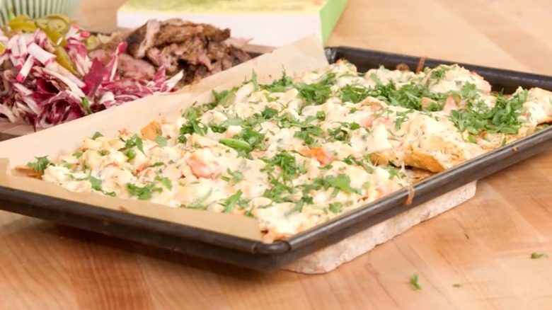 tray of crab nachos
