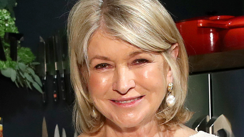 Martha Stewart smiling in kitchen