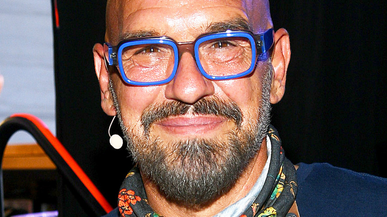 Michael Symon in blue glasses