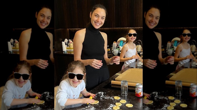 Gal Godot Baking With Her Daughters